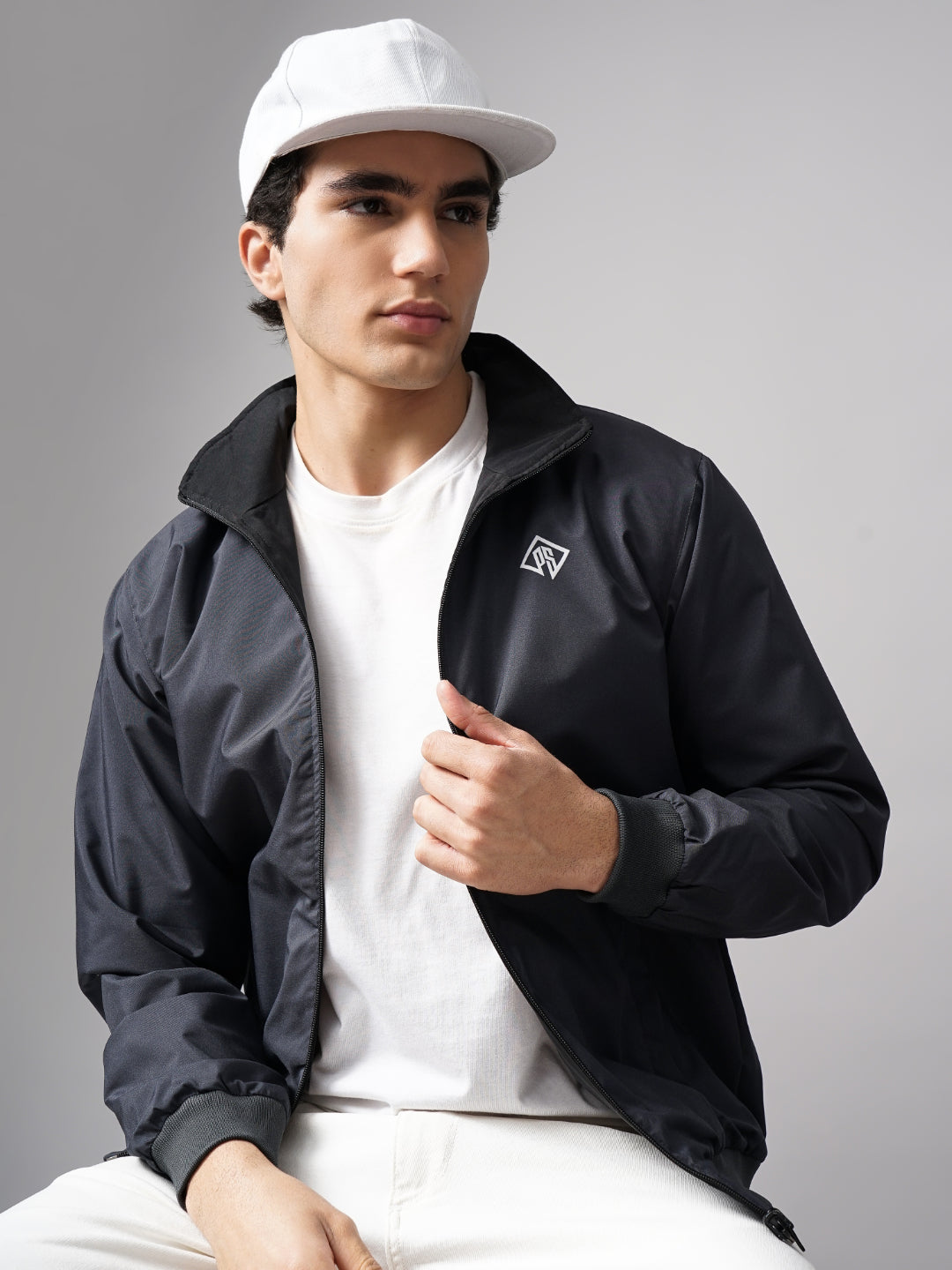Men Reversible Windcheater Grey Jacket
