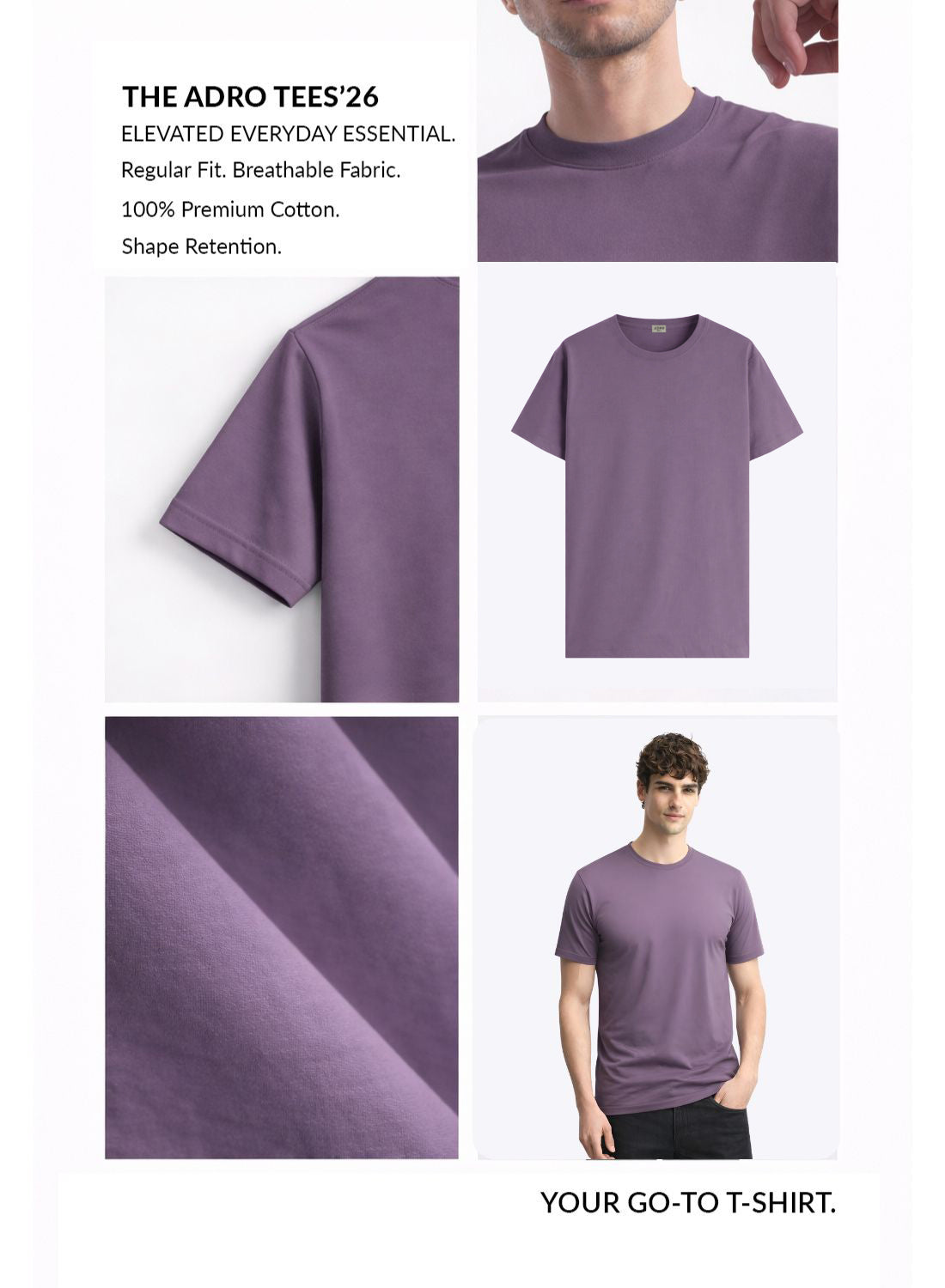 Men Purple Typography T-Shirt