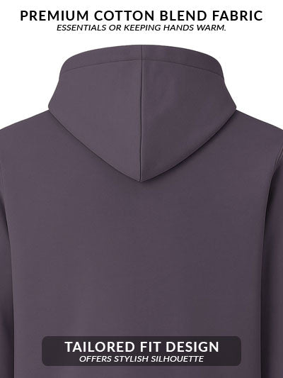 Men Mauve Cotton Fleece Hoodie