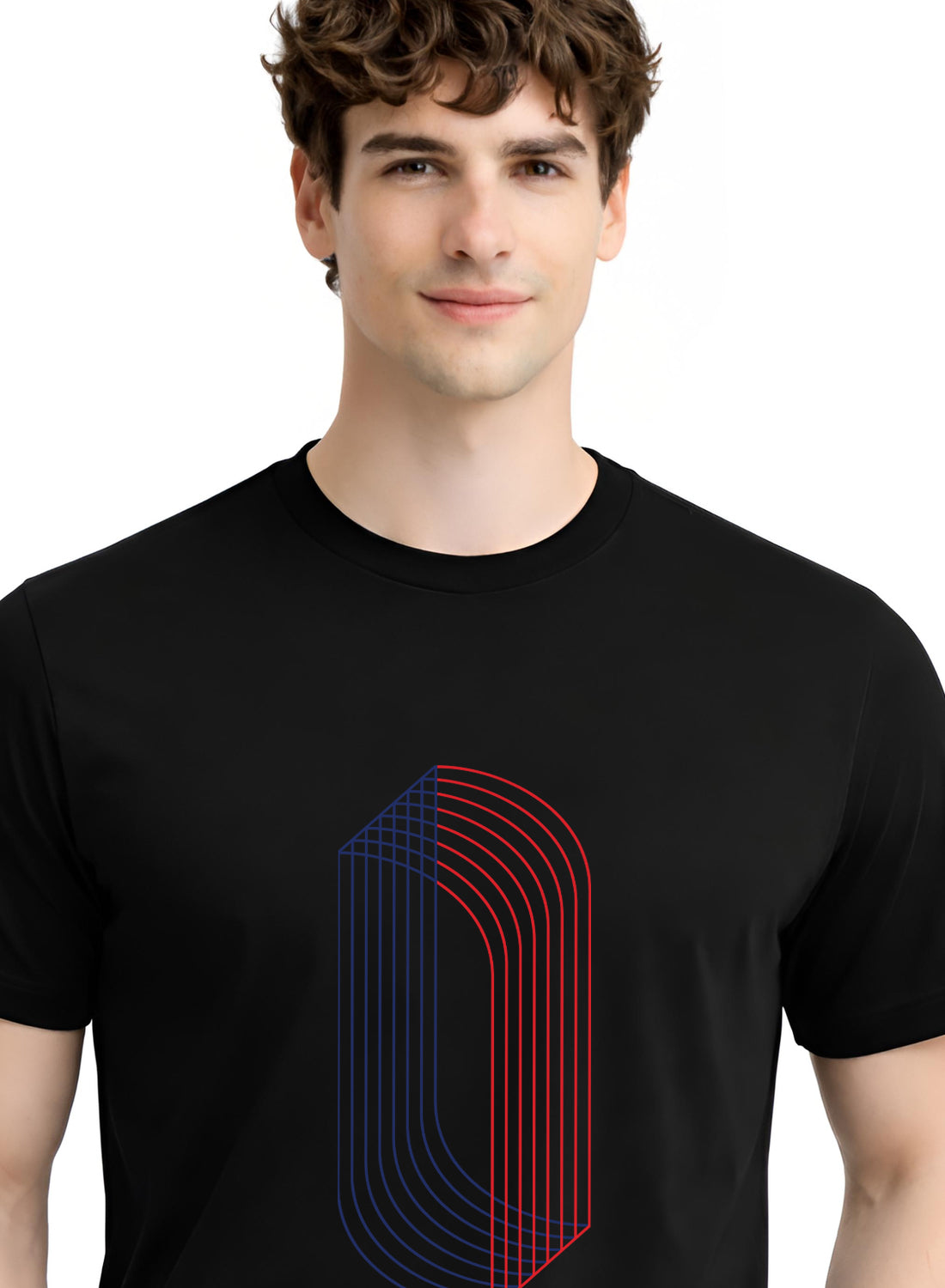 Men Black Cotton Printed  T-Shirt