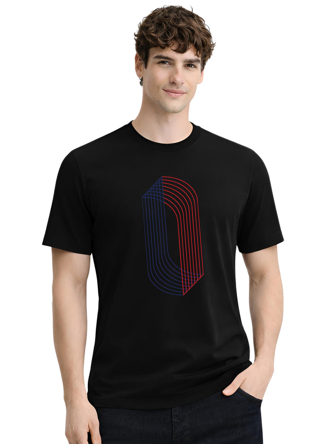 Men Black Cotton Printed  T-Shirt
