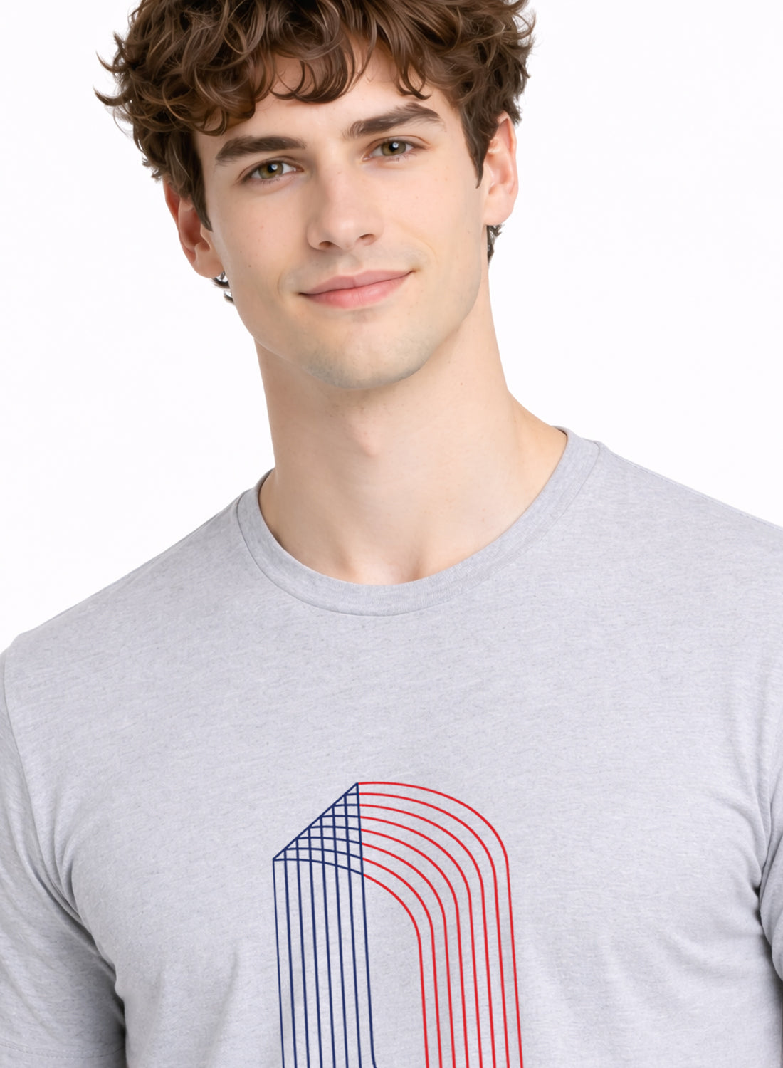 Men Grey Cotton Printed  T-Shirt