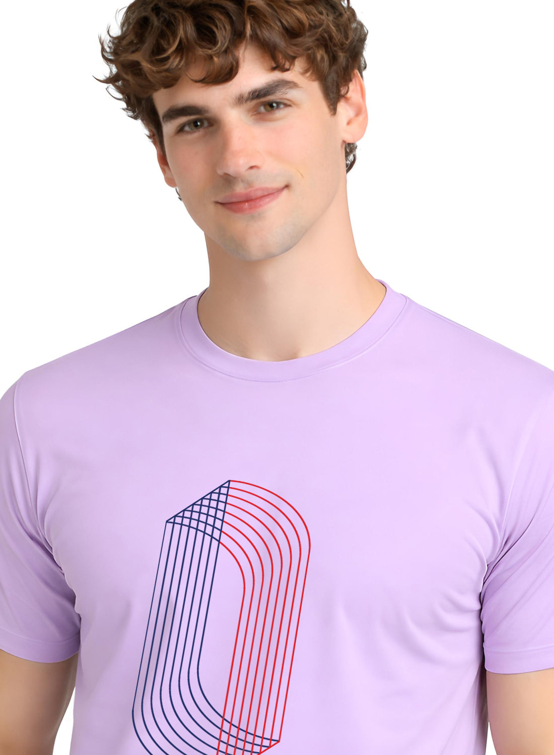 Men Lavender Cotton Printed  T-Shirt