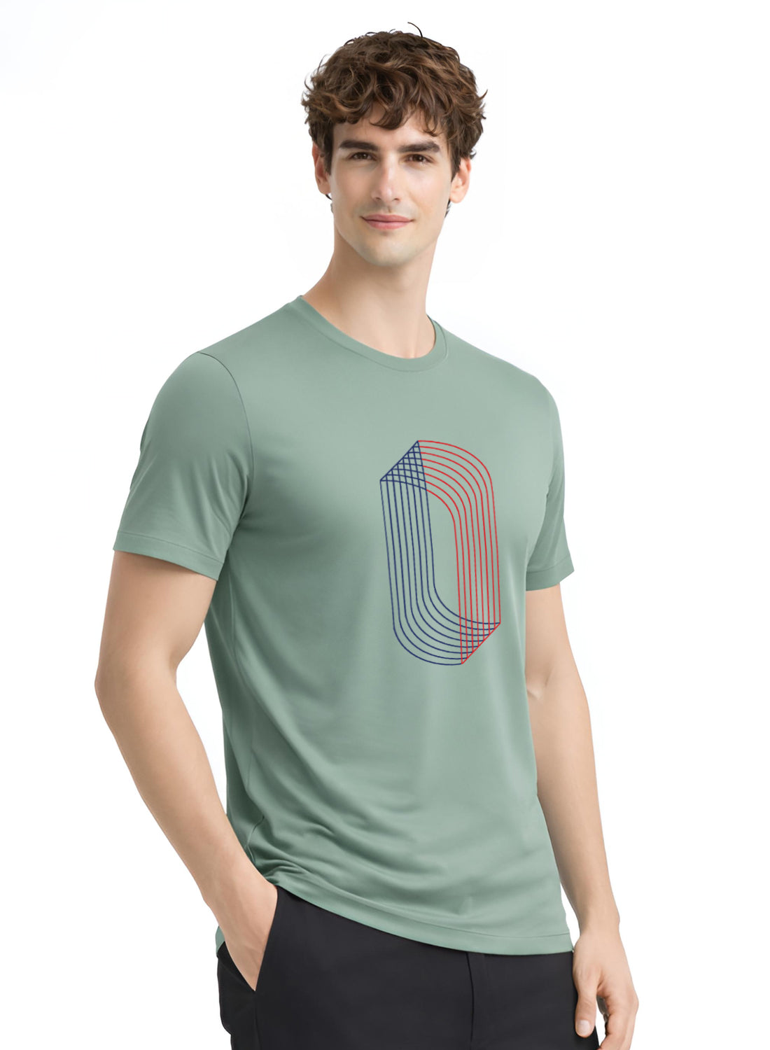 Men Green Cotton Printed  T-Shirt