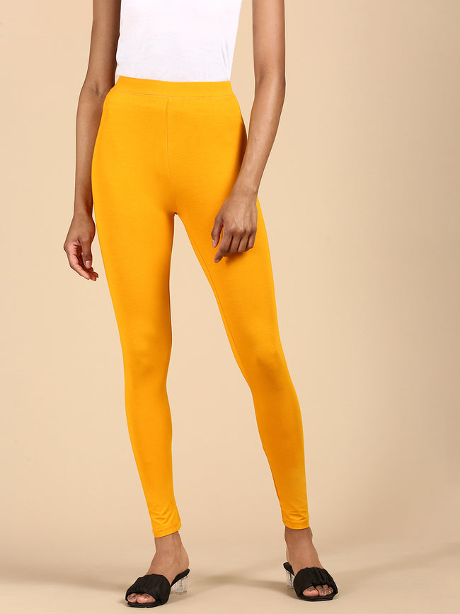 Women Yellow Casual Leggings