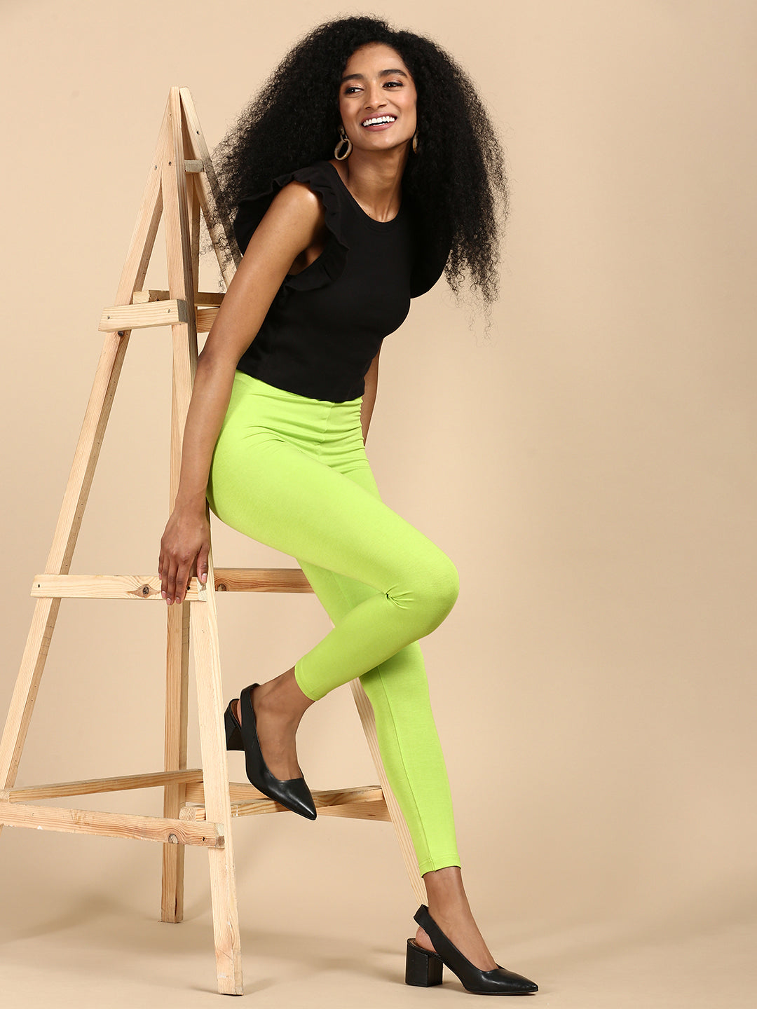 Women Yellow Casual Leggings