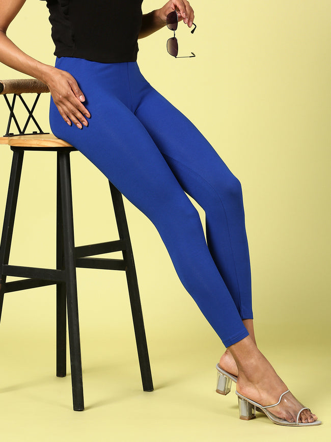 Women Blue Casual Leggings