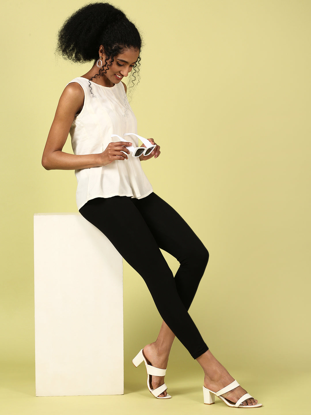 Women Black Casual Leggings