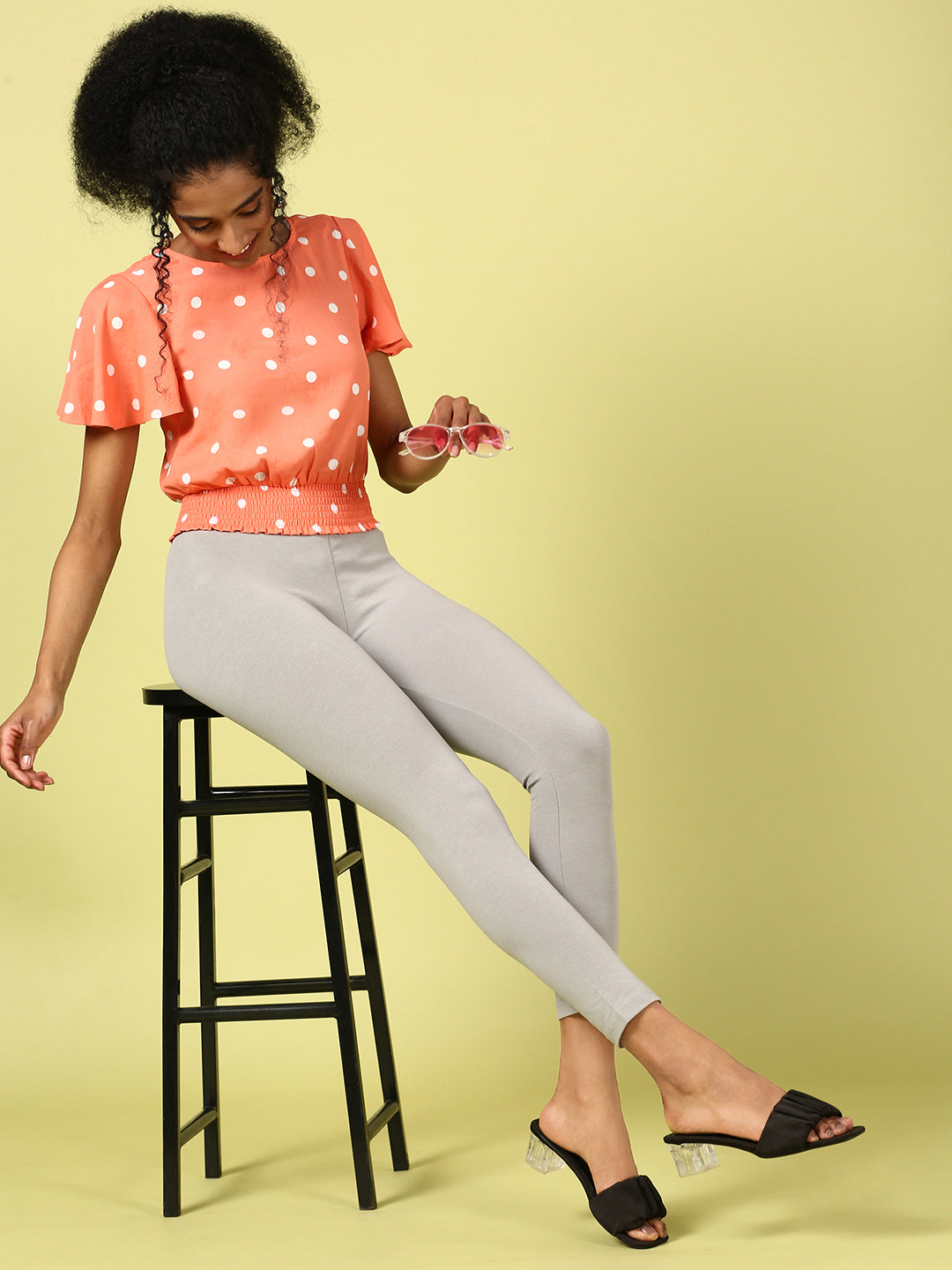 Women Grey Casual Leggings