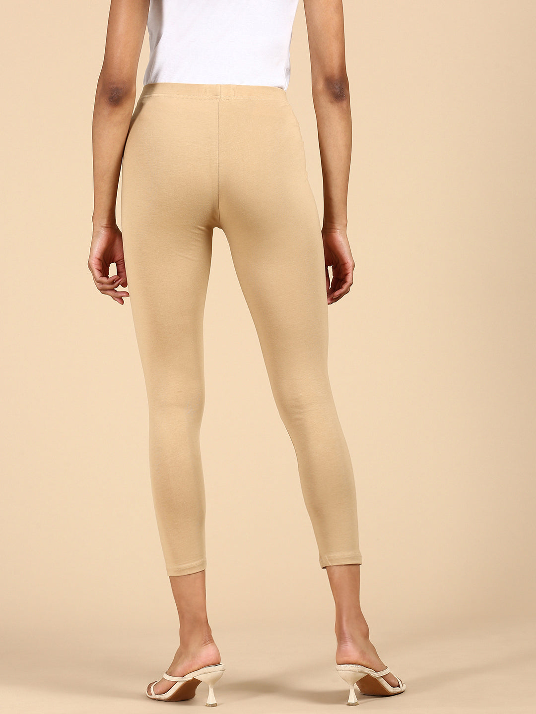 Women Beige Casual Leggings