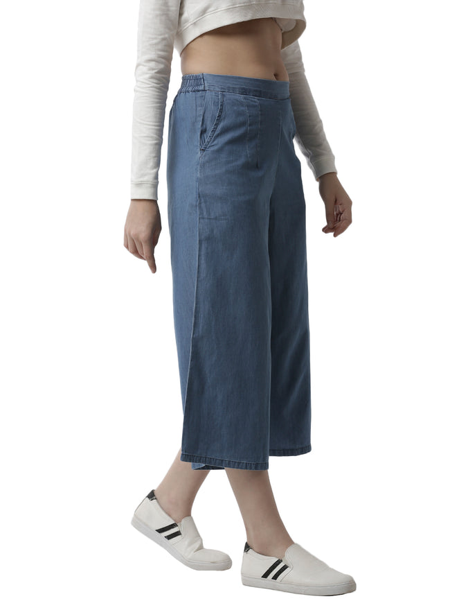 Women Blue Casual Culottes