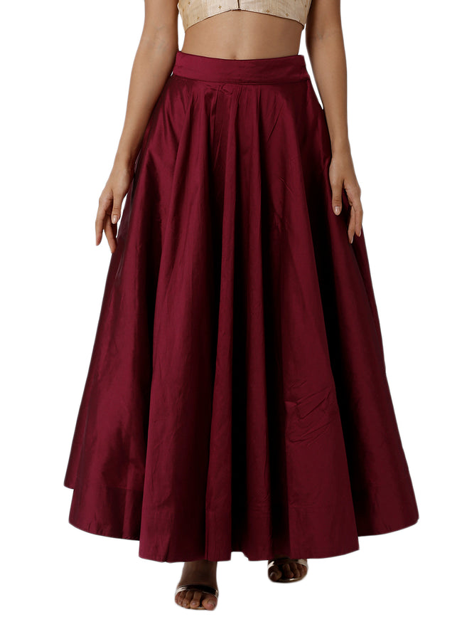 Women Magenta Festive Skirt