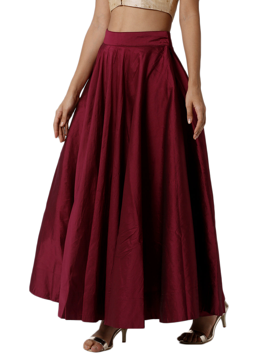 Women Magenta Festive Skirt