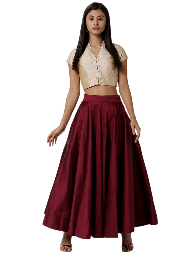 Women Magenta Festive Skirt