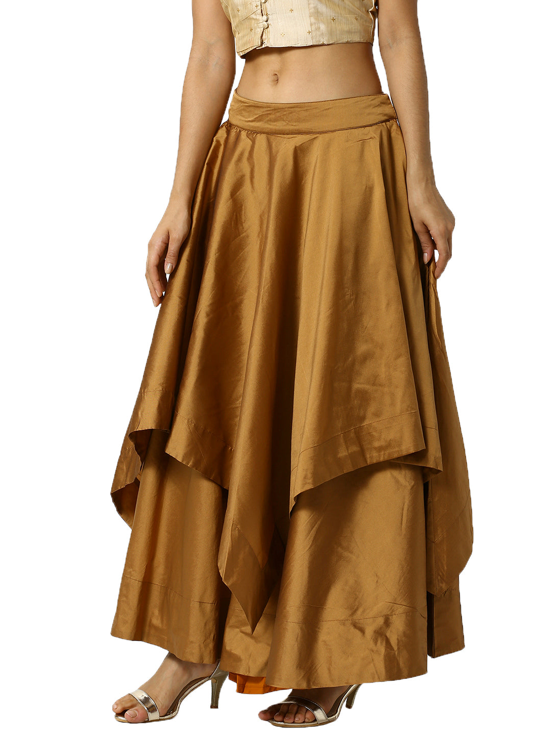 Women Beige Festive Skirt