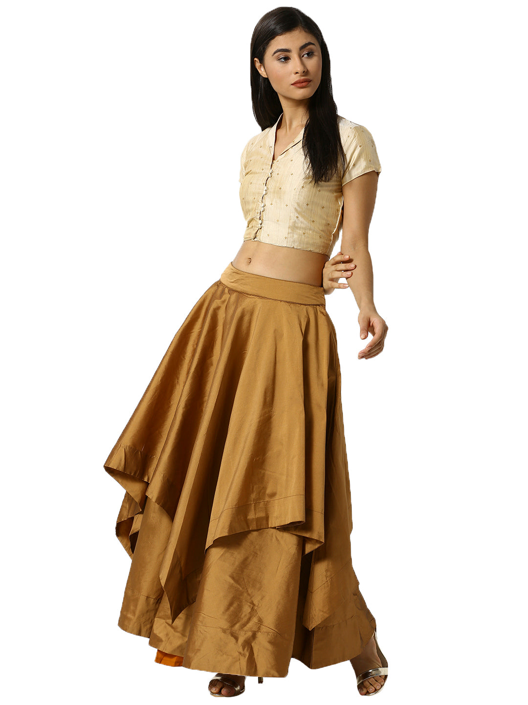 Women Beige Festive Skirt