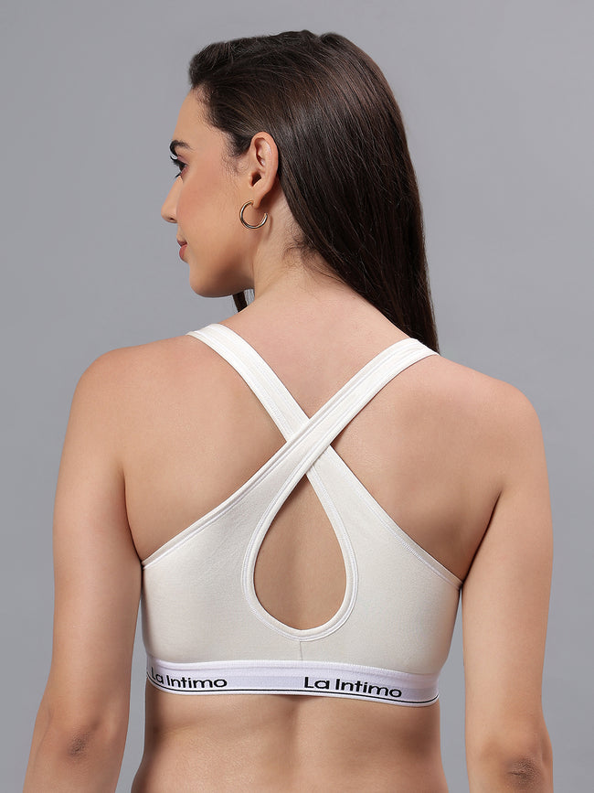 Padded Active Sports Cross Back Bra