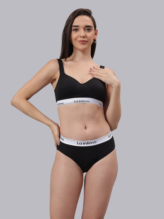 Women Plush Beauty T-Shirt Bra Combo Set