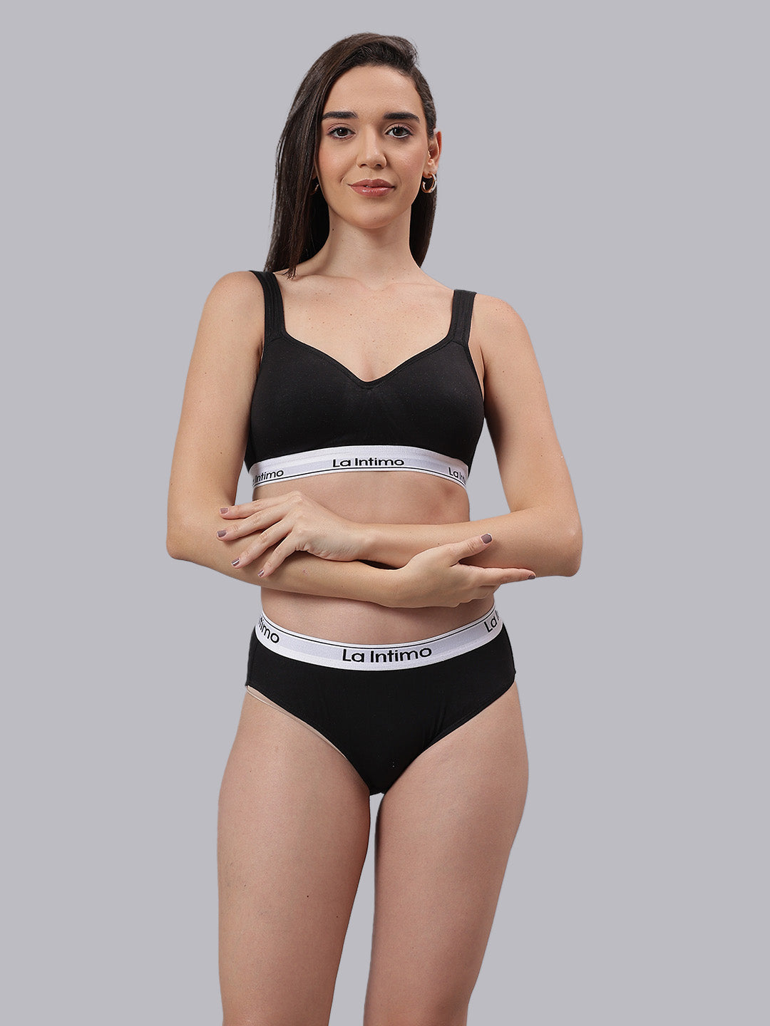 Women Plush Beauty T-Shirt Bra Combo Set