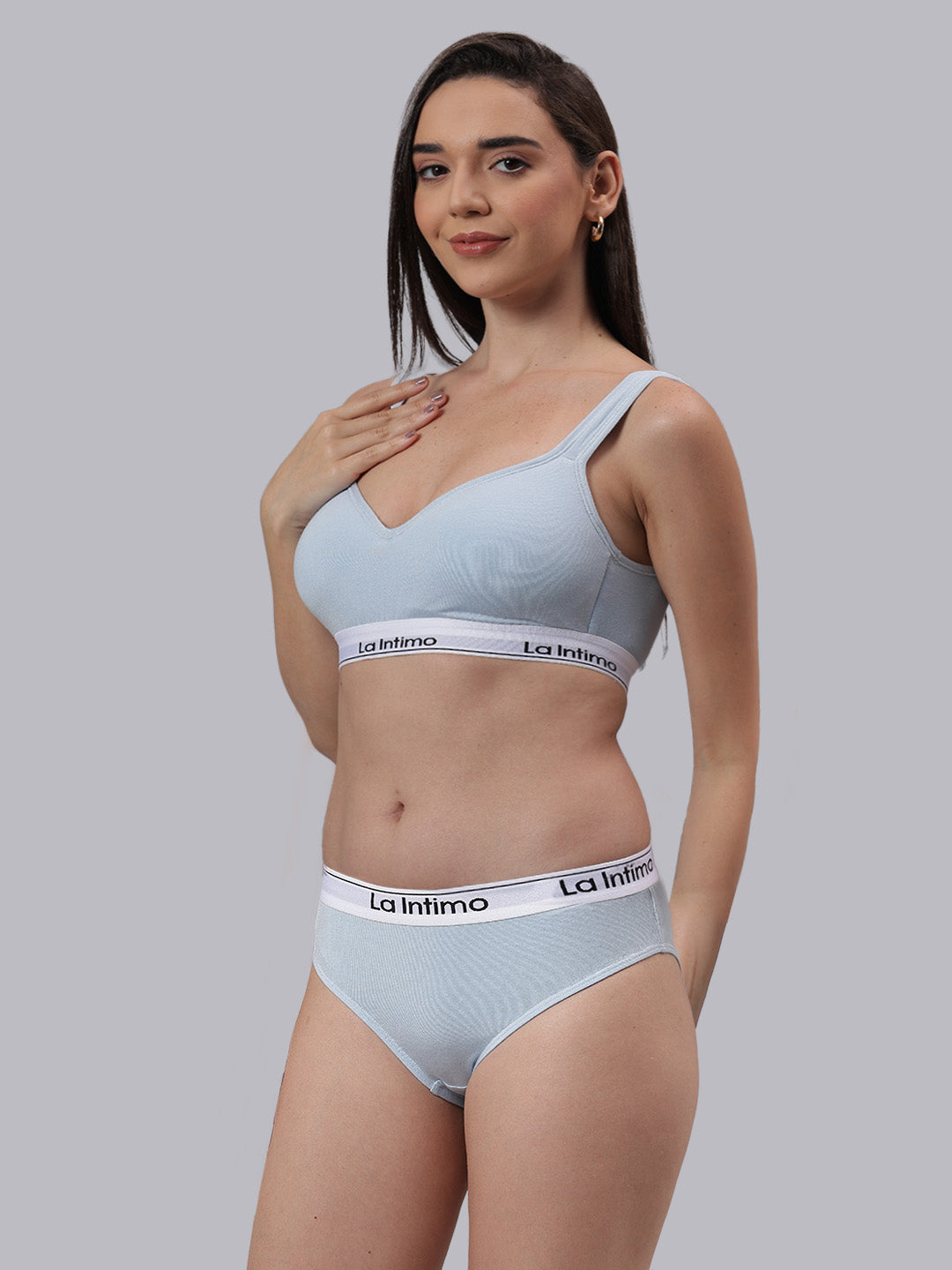 Women Plush Beauty T-Shirt Bra Combo Set
