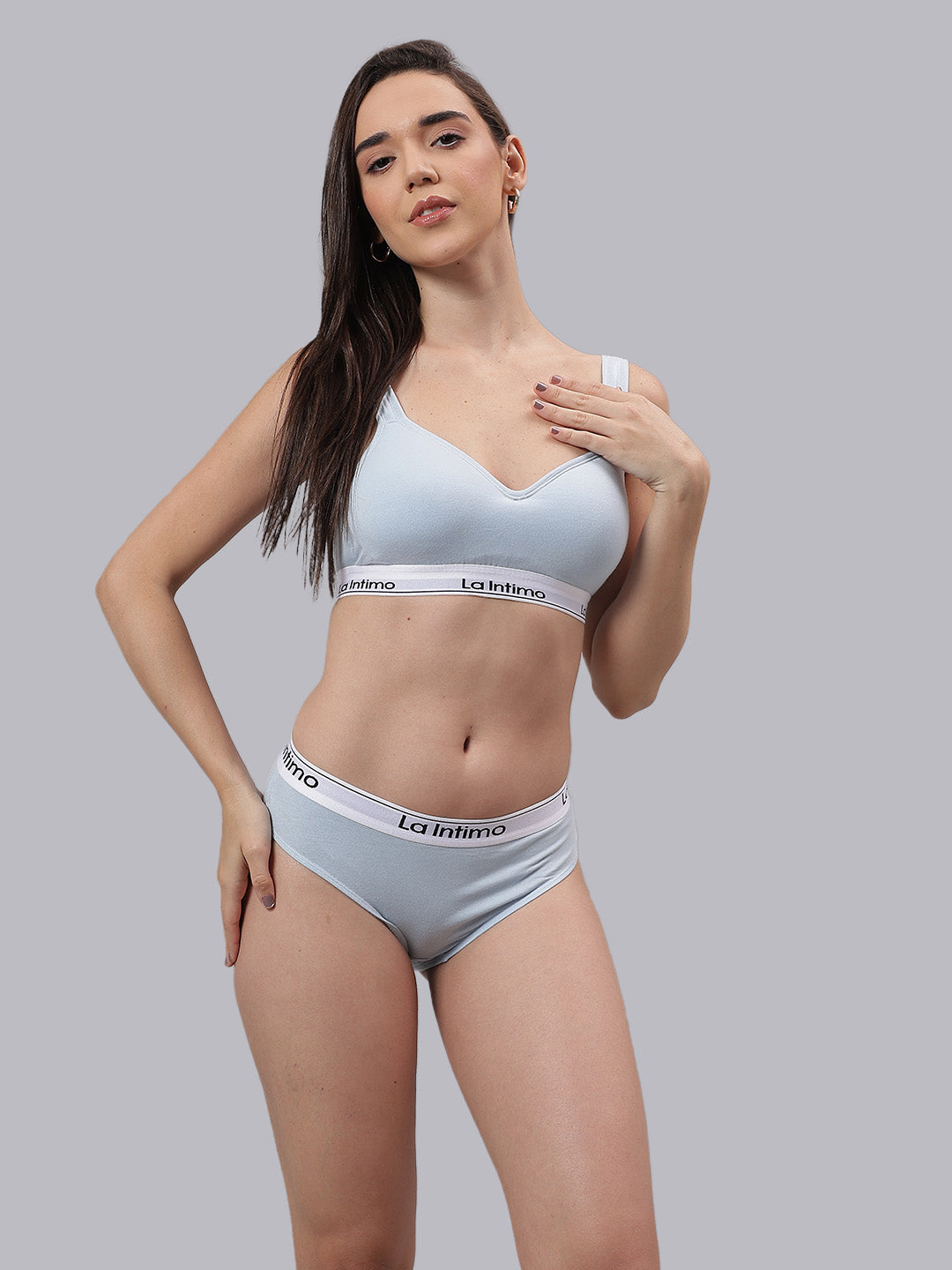 Women Plush Beauty T-Shirt Bra Combo Set