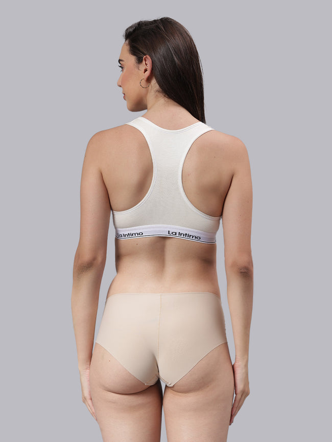 Women Satiny Soft T-Shirt Bra Combo Set