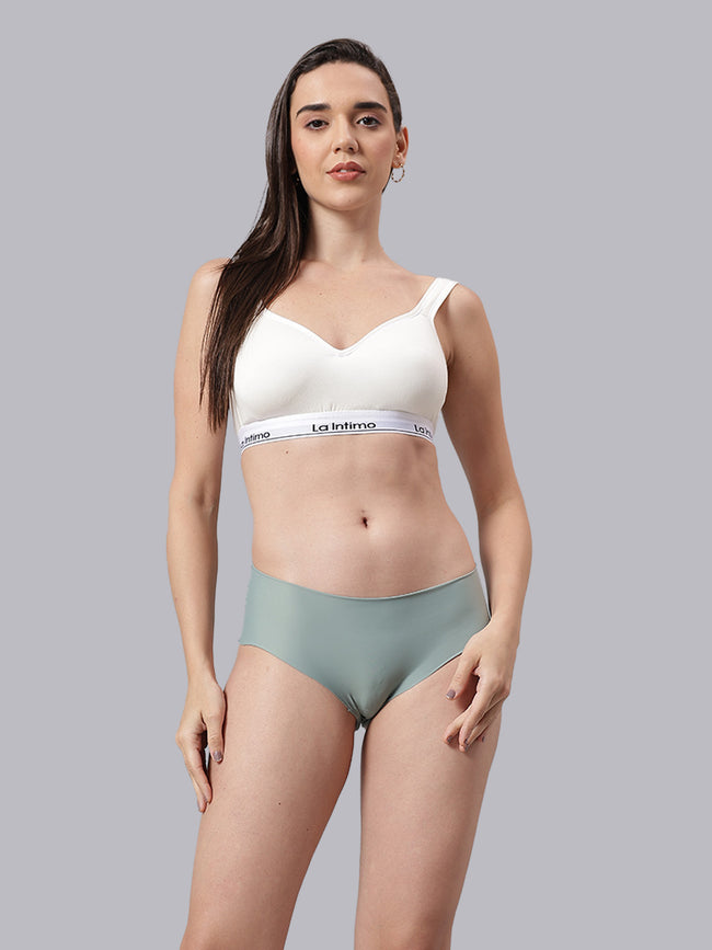 Women Satiny Soft T-Shirt Bra Combo Set