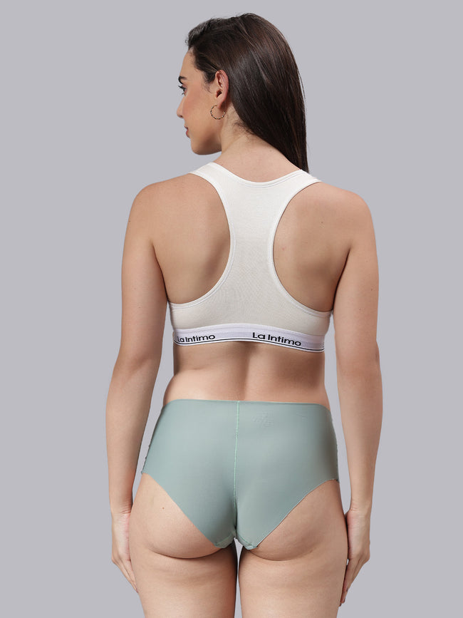 Women Satiny Soft T-Shirt Bra Combo Set
