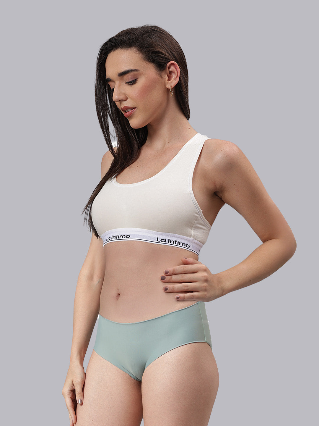 Women Satiny Soft T-Shirt Bra Combo Set