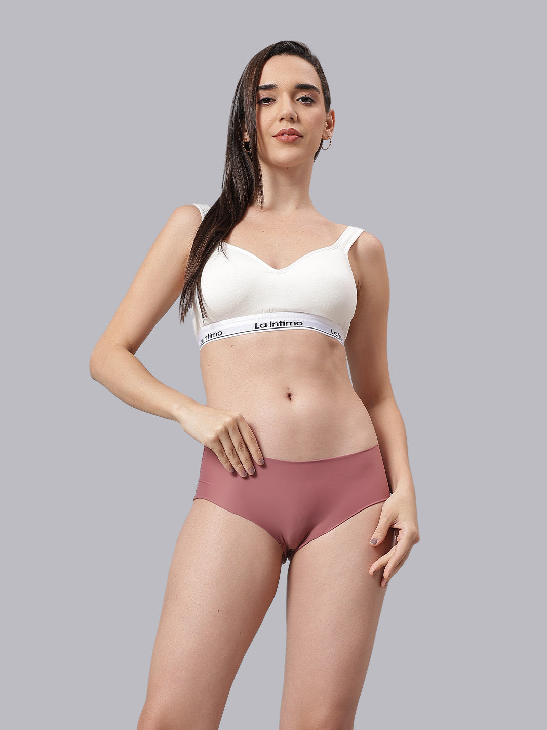 Women Satiny Soft T-Shirt Bra Combo Set