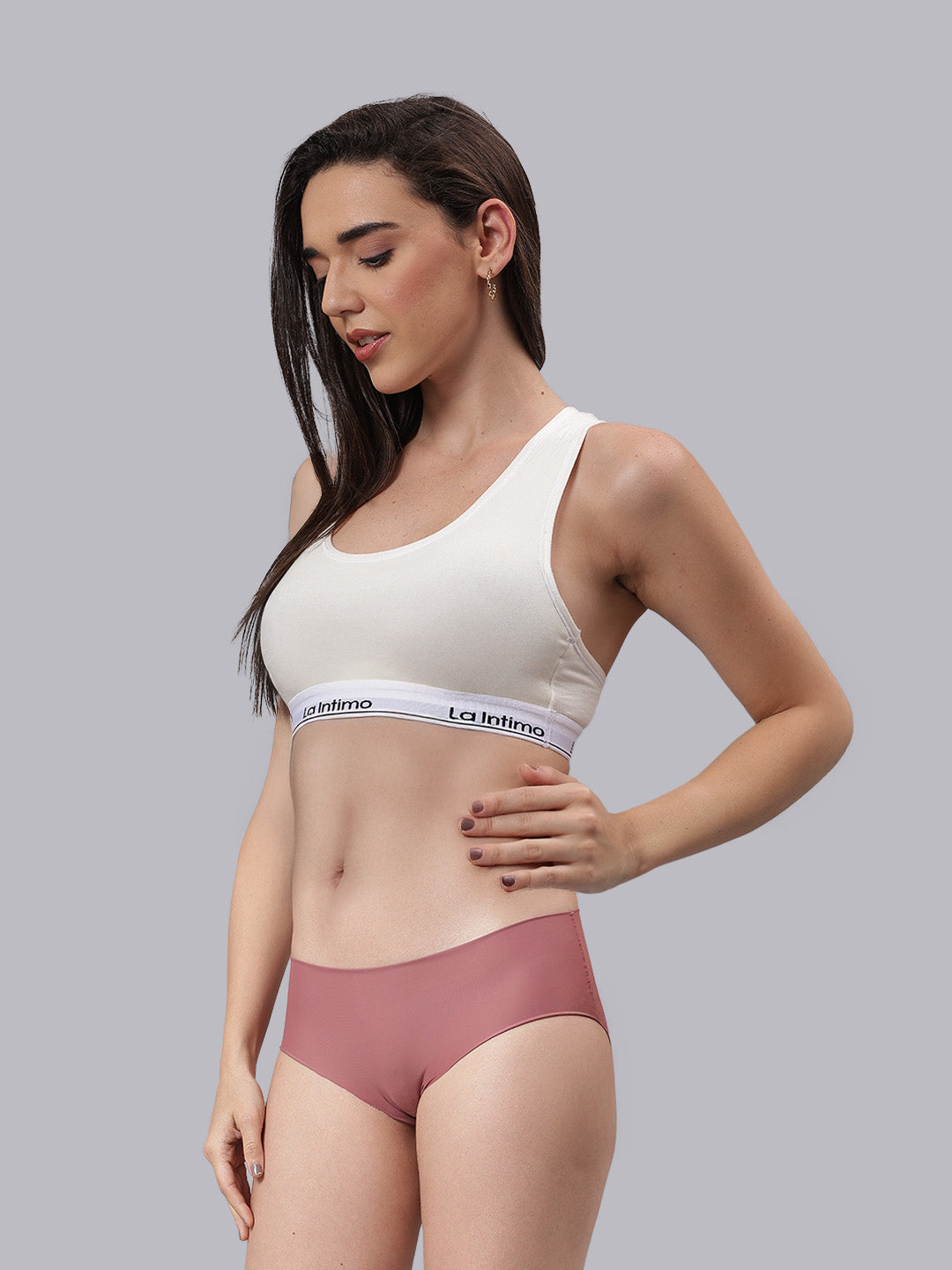 Women Satiny Soft T-Shirt Bra Combo Set
