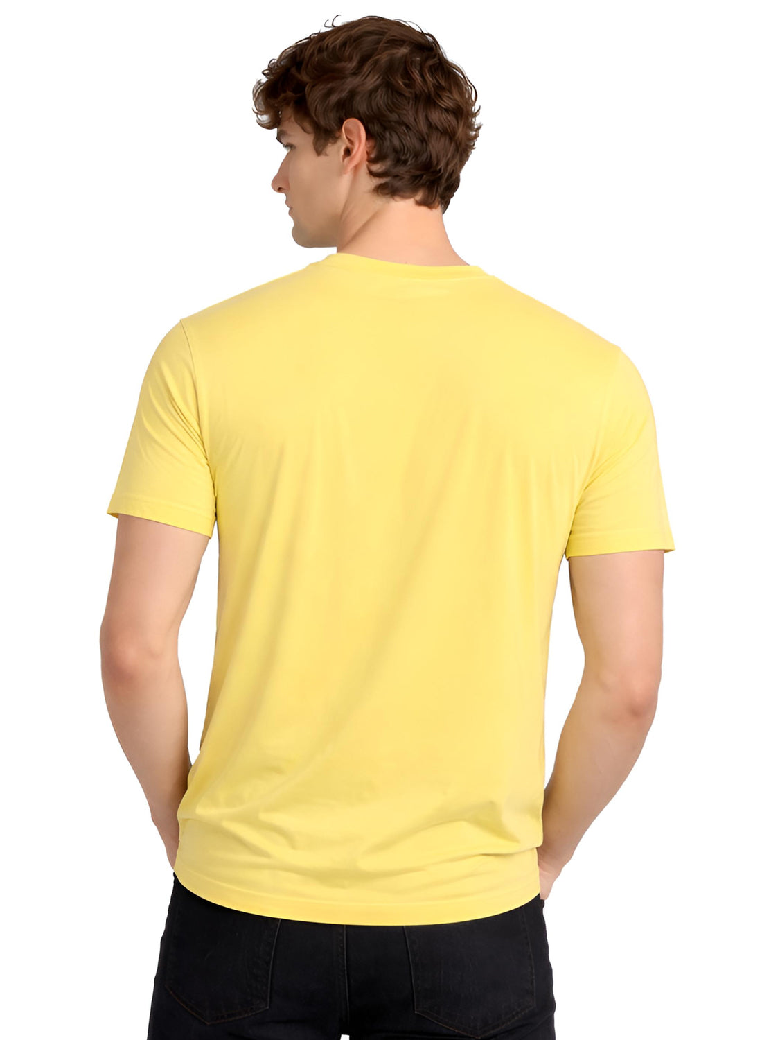 Men Yellow Polo Crest Printed T-Shirt