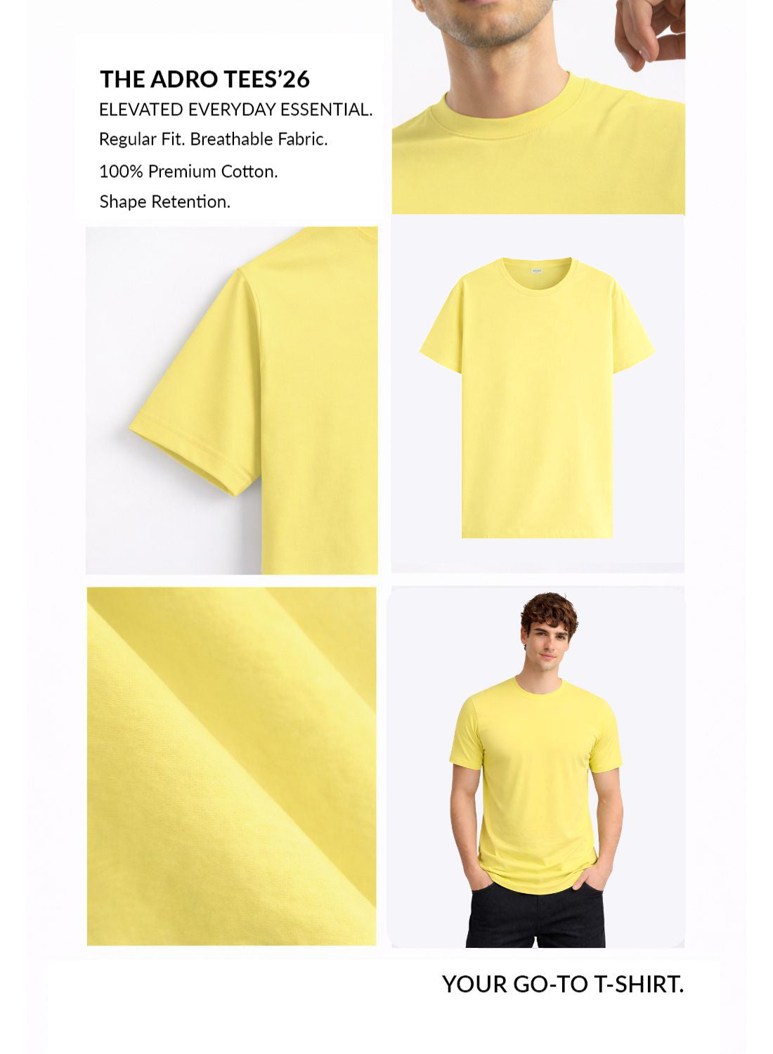 Men Yellow Cotton Printed  T-Shirt