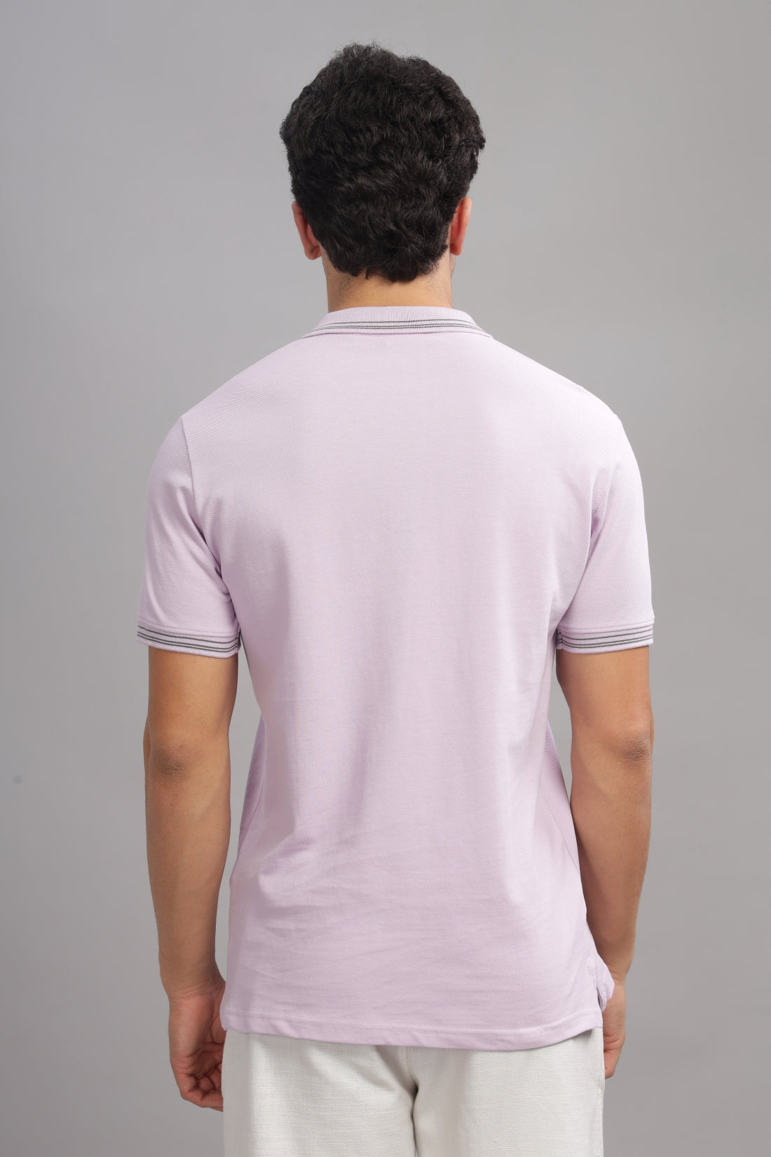 Men Lavender Regular Fit Polo T-Shirt