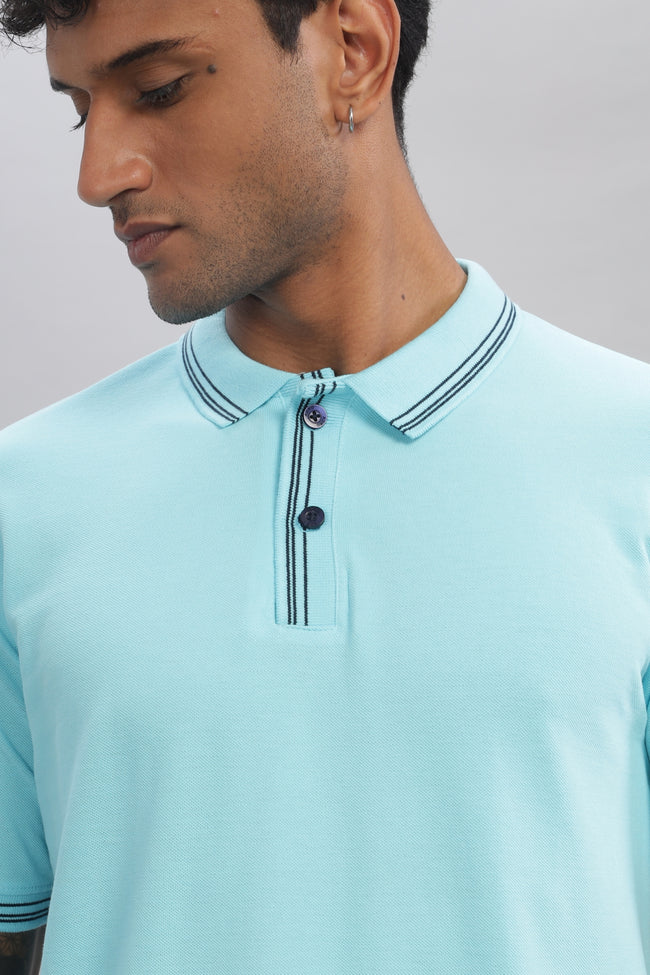 Men Blue Regular Fit Polo T-Shirt