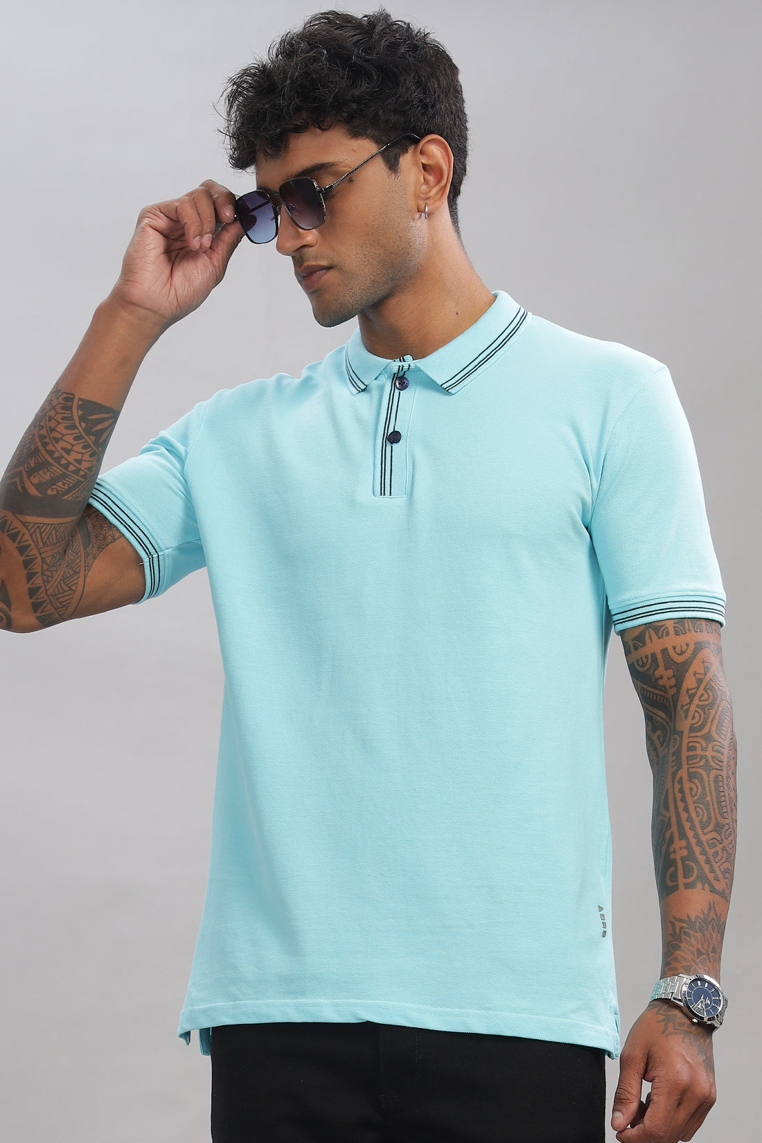 Men Blue Regular Fit Polo T-Shirt