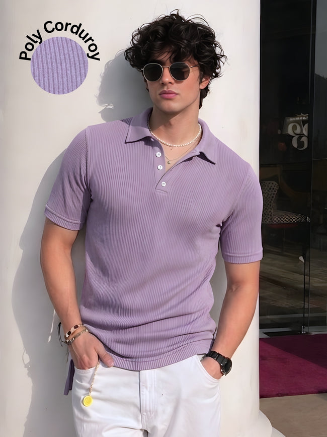 Men Purple Polo T-Shirt