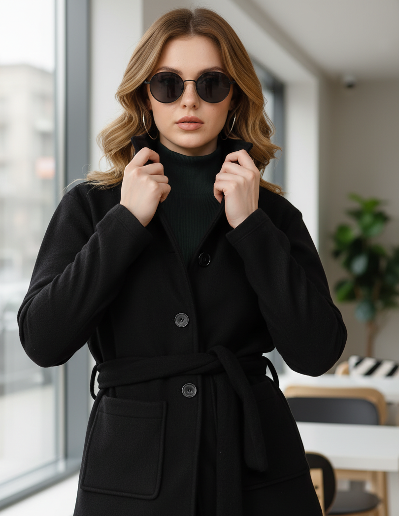 Women Black Overcoat
