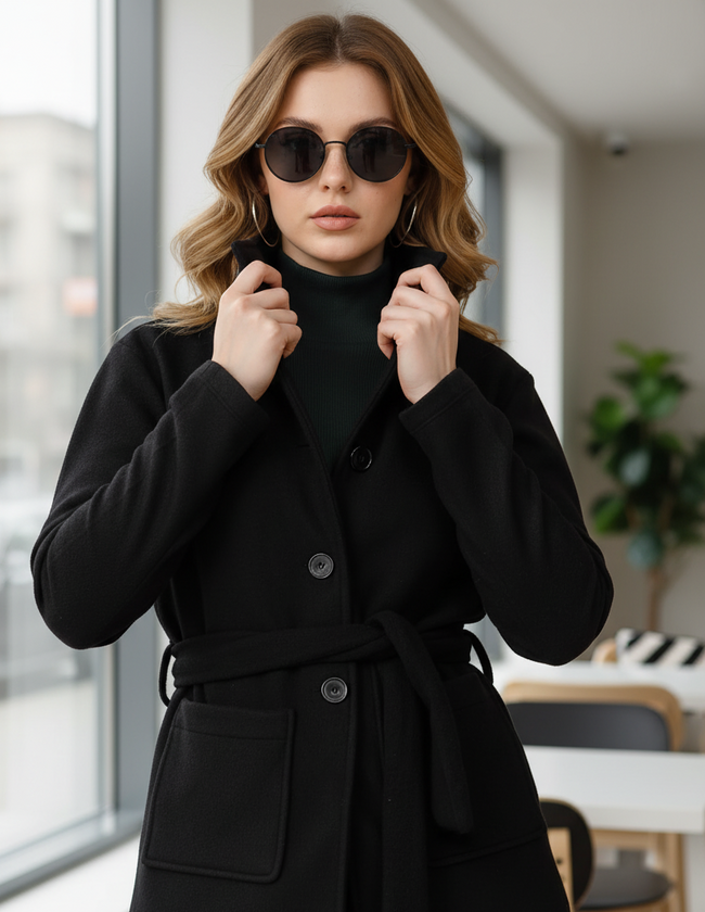 Women Black Overcoat