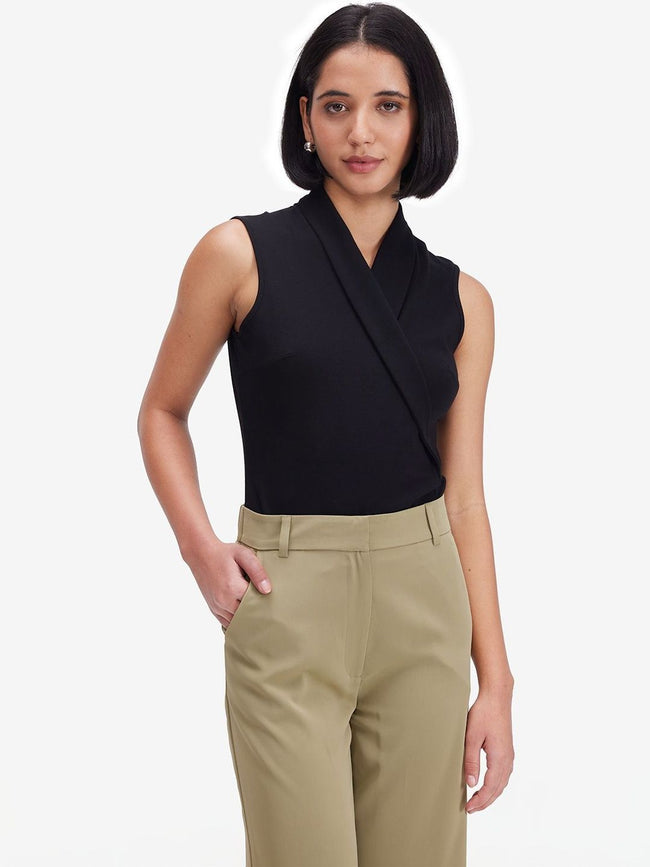 Women Black Sleeveless Top