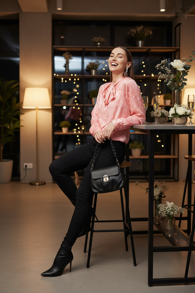 Women Peach  Tie-Up Regular Top