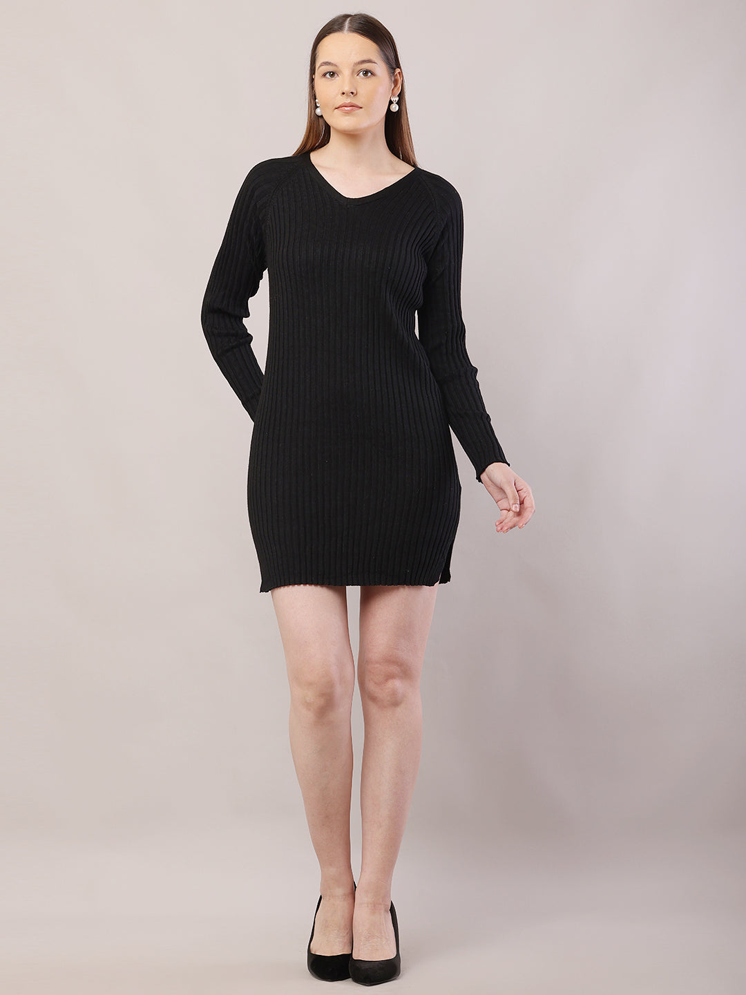 Women  Mini Black Sheath Dress