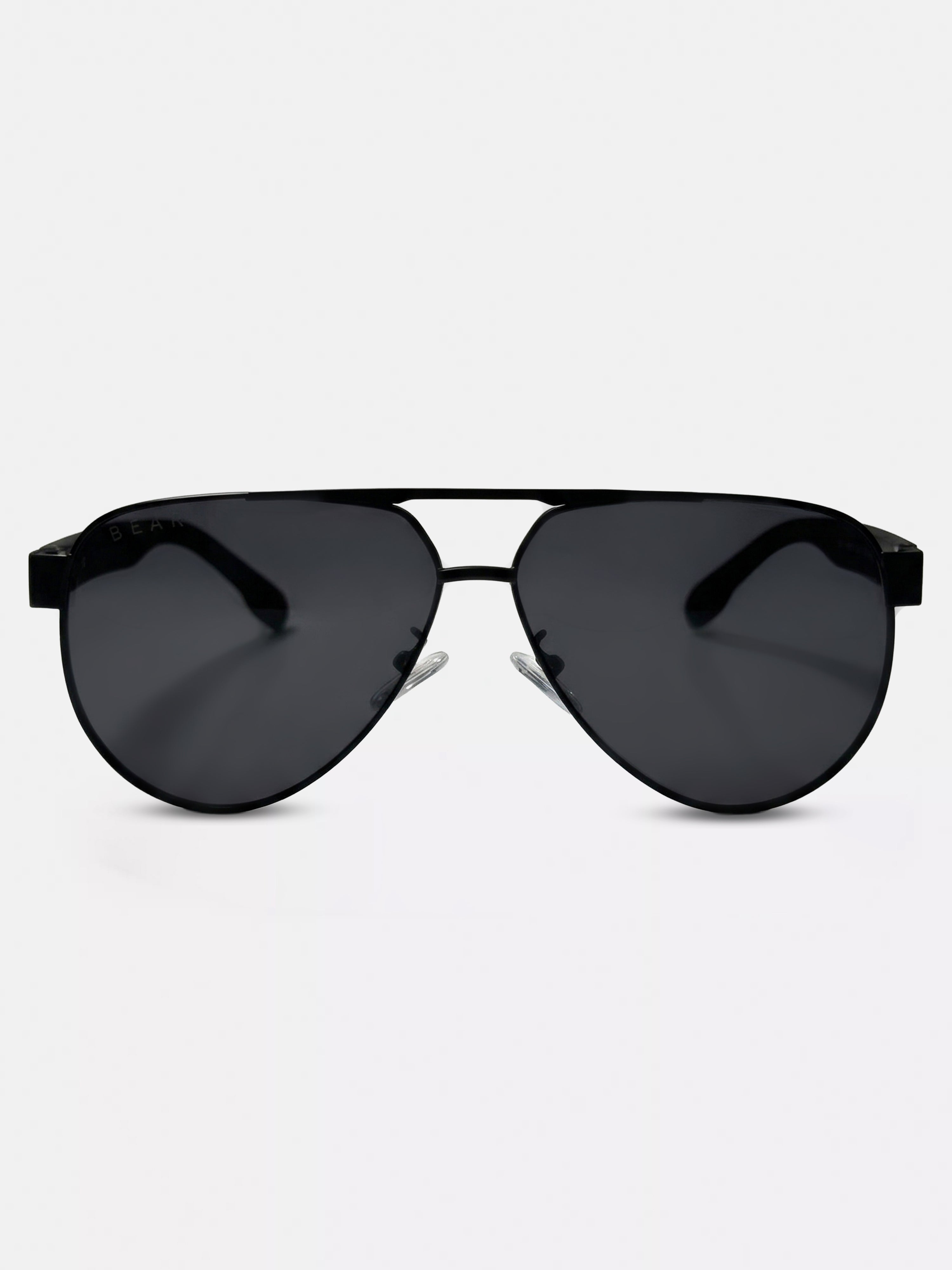 Men Aviator Sunglasses with Matte Black Frame and Smoke Grey Gradient UV Lenses