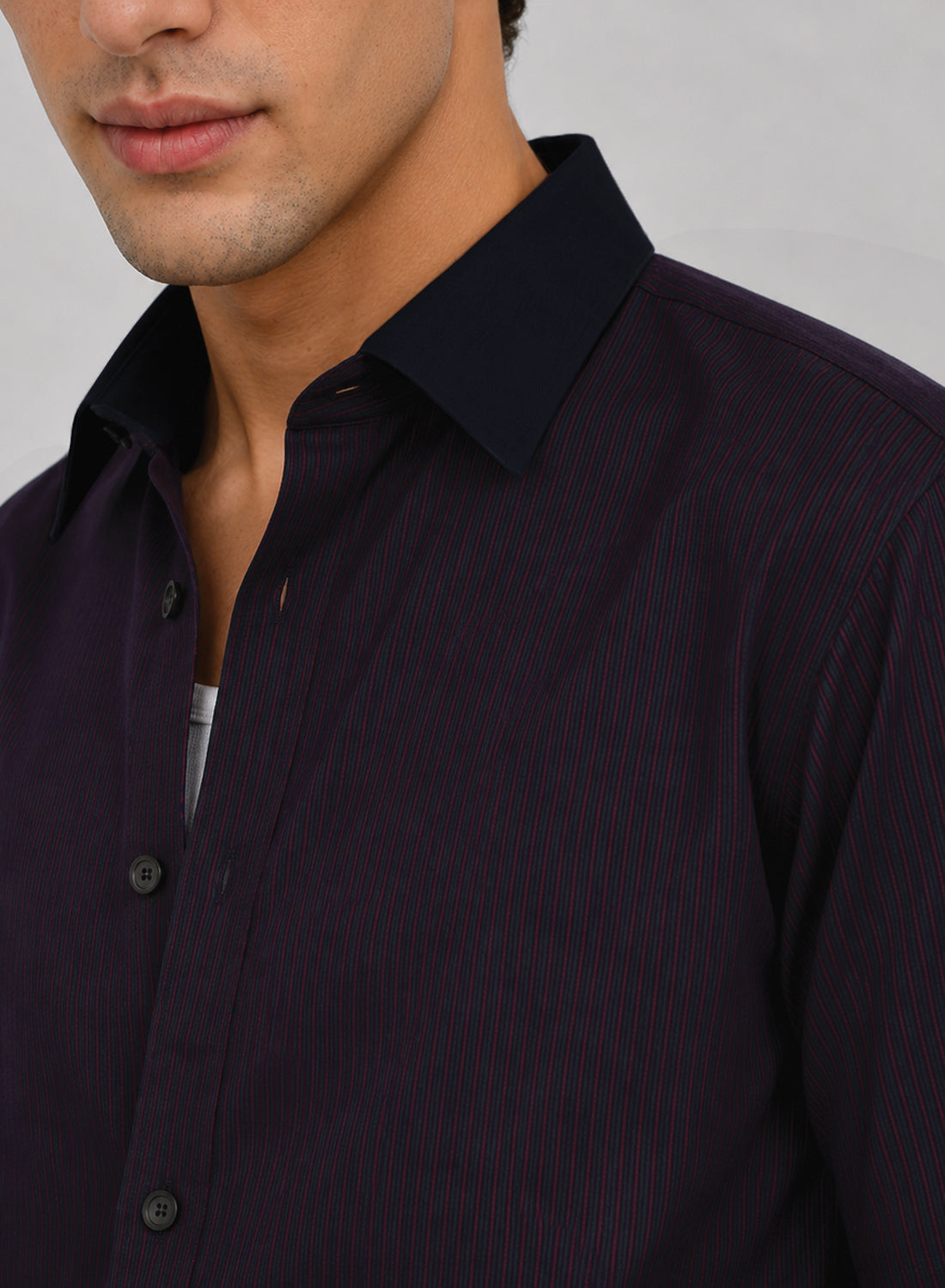 Men Maroon Striped Casual Shirt