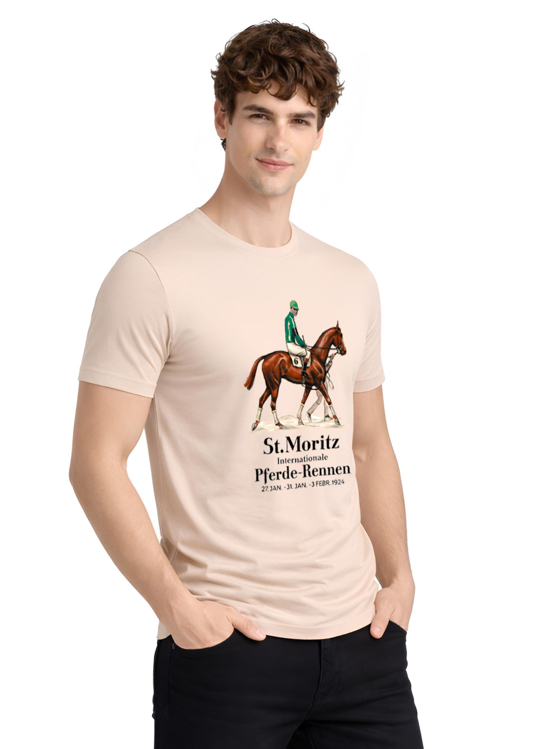 Men Beige Vintage Printed T-Shirt