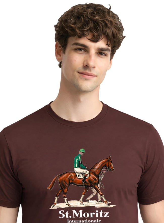 Men Brown Vintage Printed T-Shirt