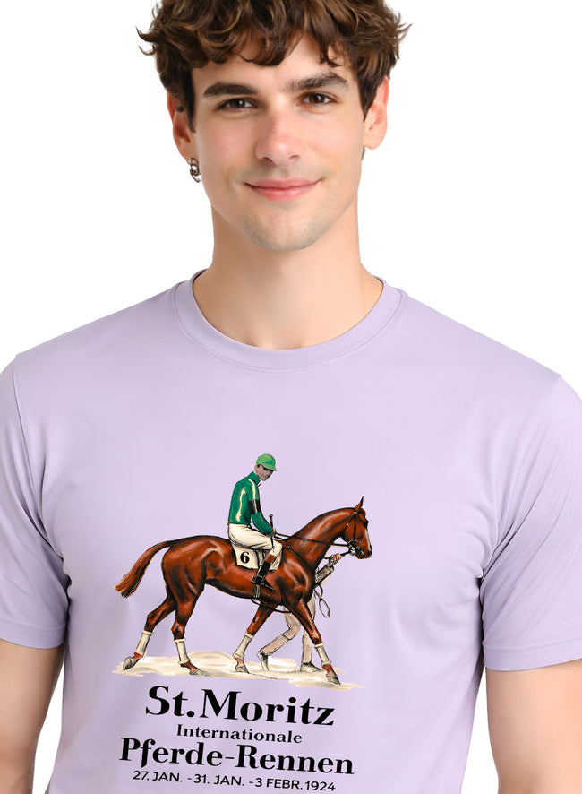 Men Lilac Vintage Printed T-Shirt
