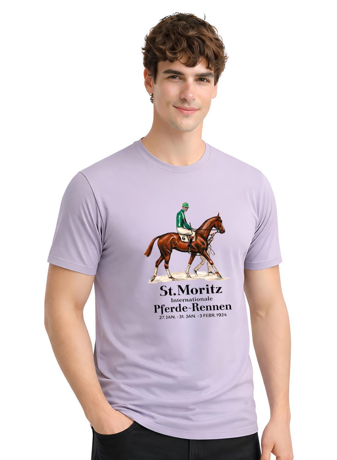 Men Lilac Vintage Printed T-Shirt