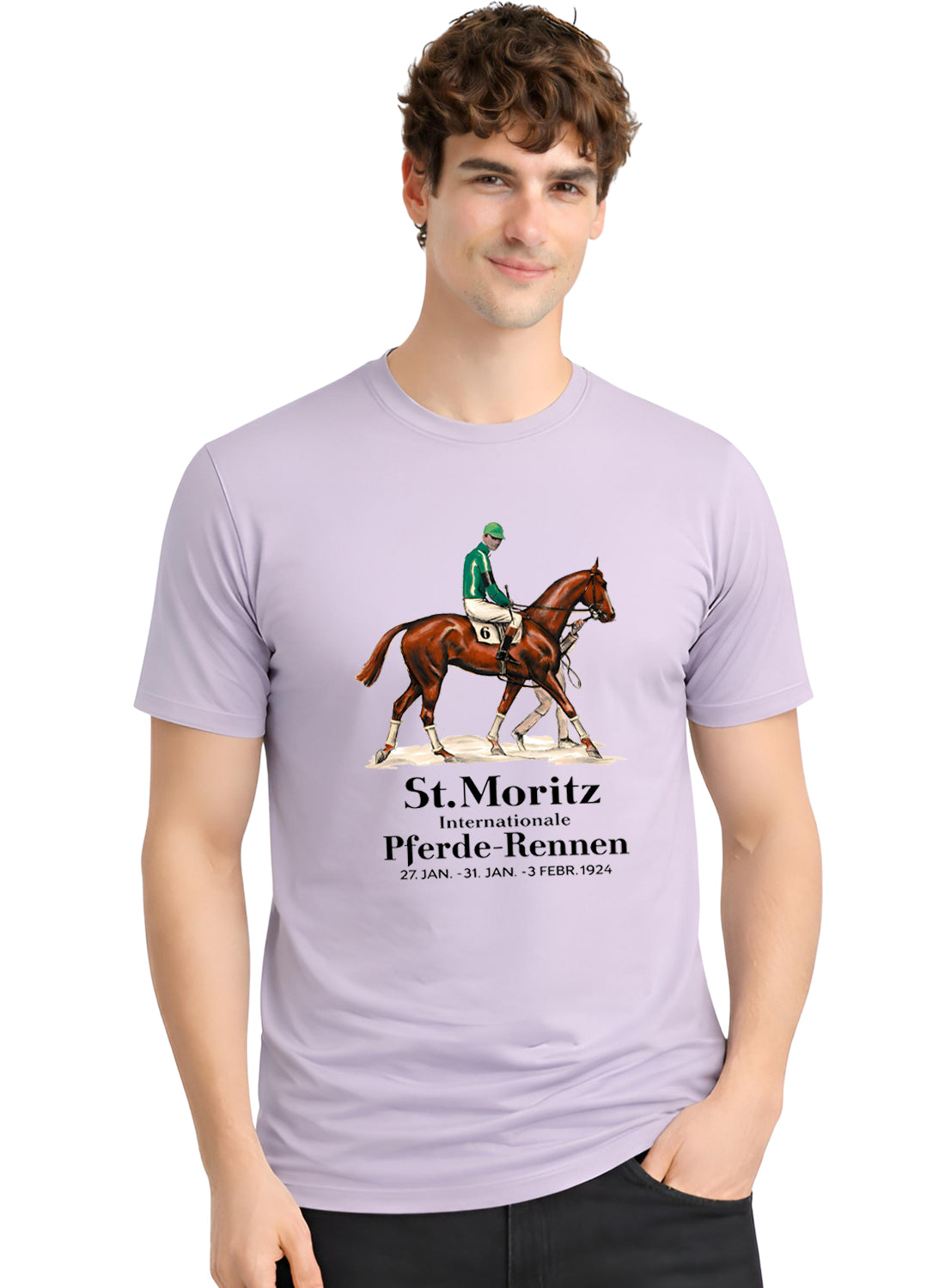Men Lilac Vintage Printed T-Shirt