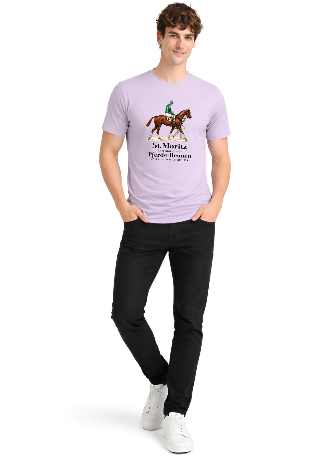 Men Lilac Vintage Printed T-Shirt